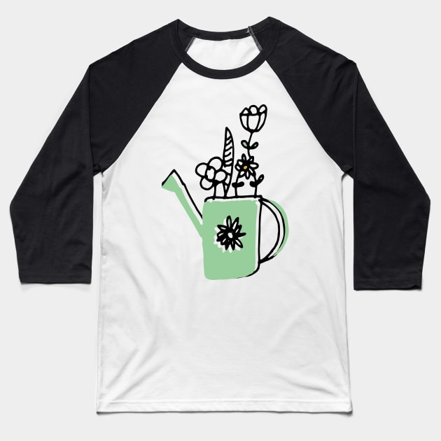 Watering Can Baseball T-Shirt by bruxamagica